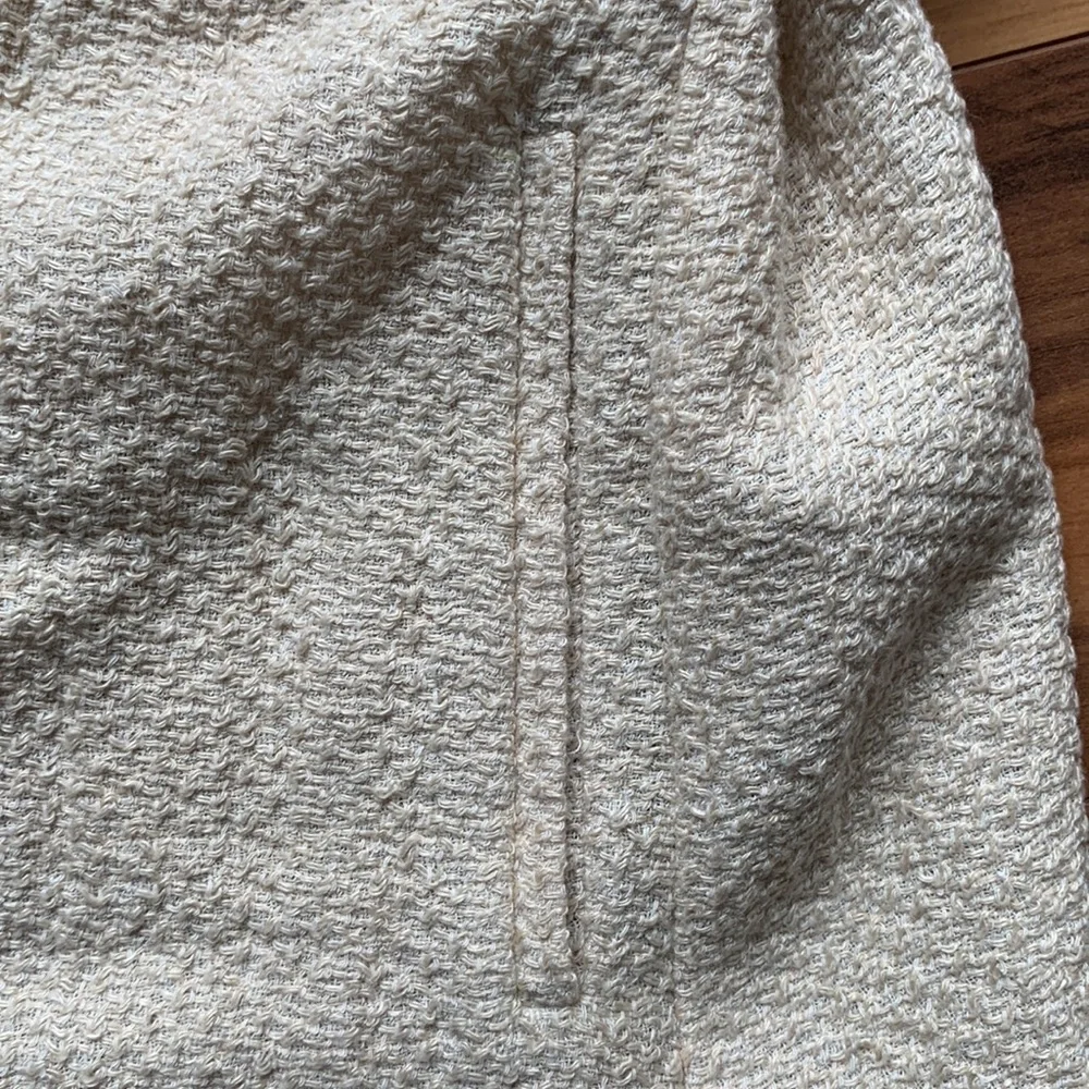 MASSIMO DUTTI Beige Open Front Belted 100% Linen Jacket - Picture 4 of 7